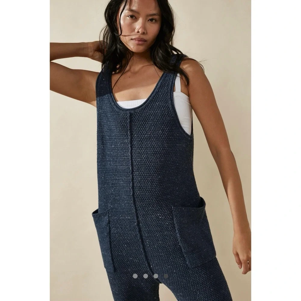 NWT Free People Hailee Sweater Jumper Navy Heather Medium